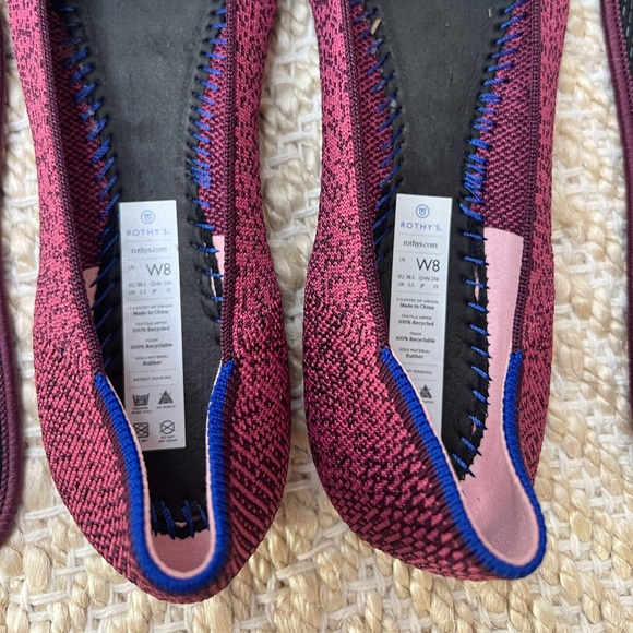 Rothy’s Fig Python Print Point Flats Slip On Purple - Picture 9 of 11